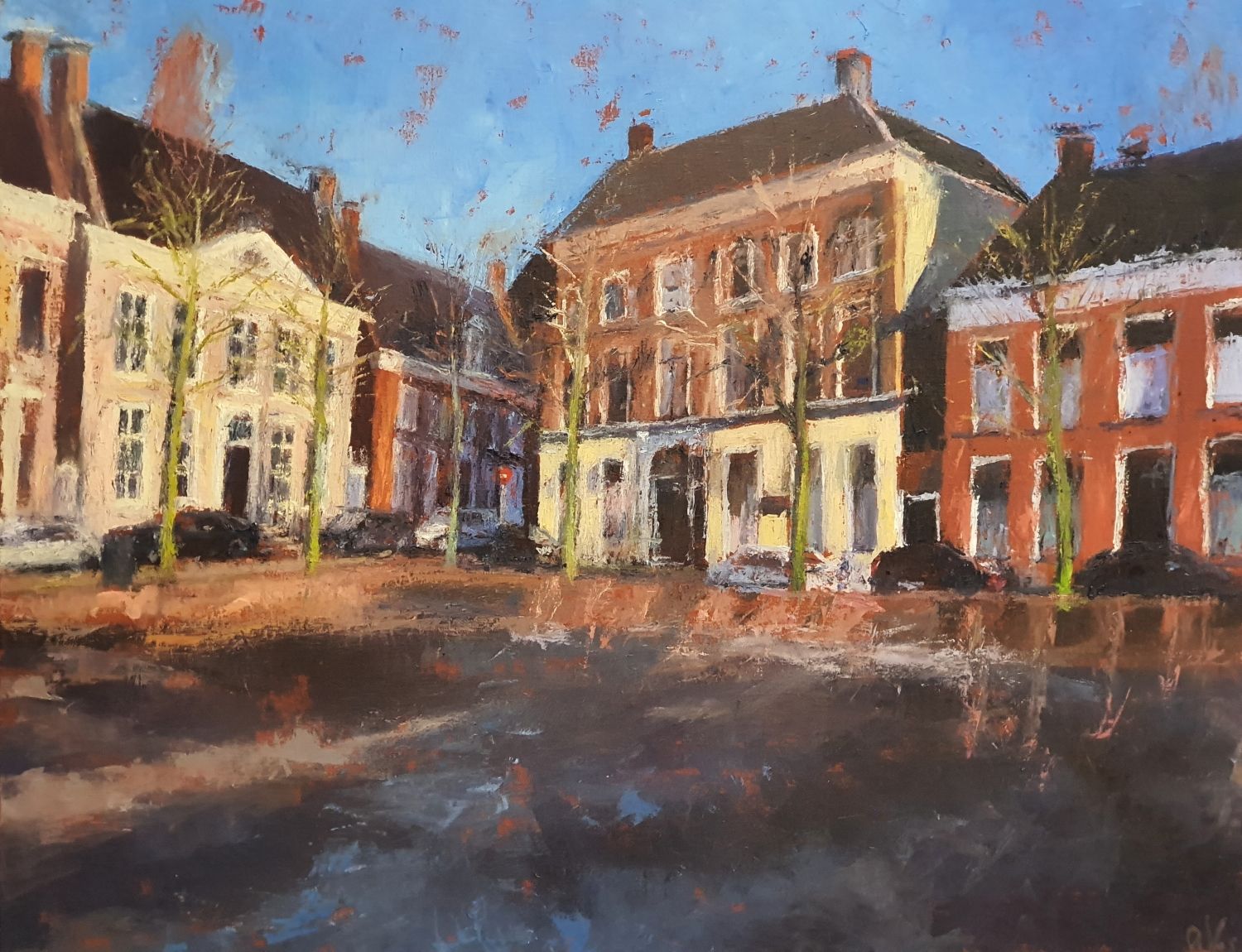 Ossemarkt in laat zonlicht 80 x 100cm (Kantoor Bout Advocaten)