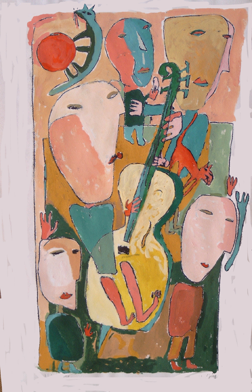 Hothouse, gouache - monoprint, 25 x 40 cm, 1991