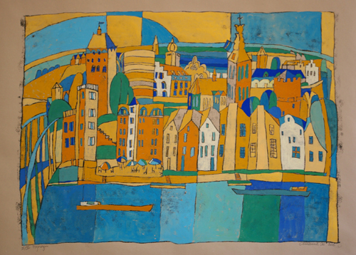 Nijmegen Prent, handgekleurde prent in opdracht van Intermedi-Art Nijmegen (uitverkocht), 2006