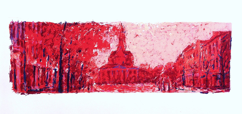 Vismarkt - 8 kleurendruk op hand geschept zuurvrij papier - buitenmaat 90 x 40 cm, 2012