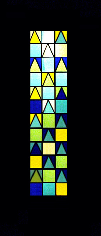 Huizen - glas in lood in voordeur - in opdracht van een particulier, 2000
