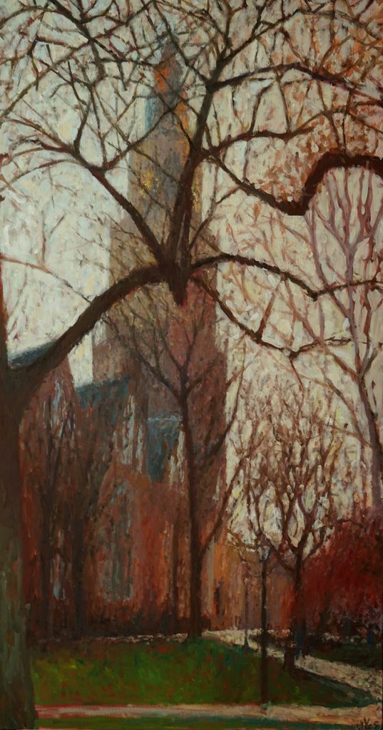 Martinitoren door de bomen, 80 x 150 cm, 2020