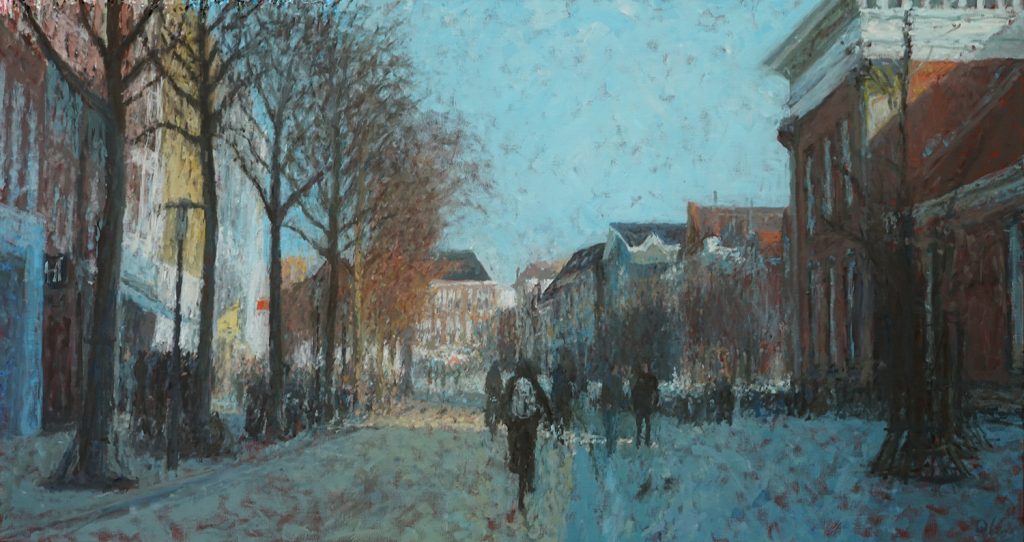 Vismarkt vanaf Westzijde, 80 x 150 cm, 2020